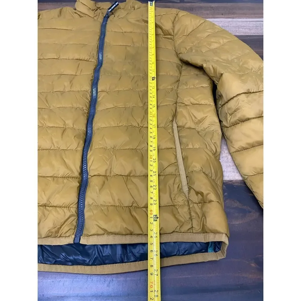 Old Navy Mustard Quilted Puffer Jacket Men’s M Gorpcore Travel Water-Resist